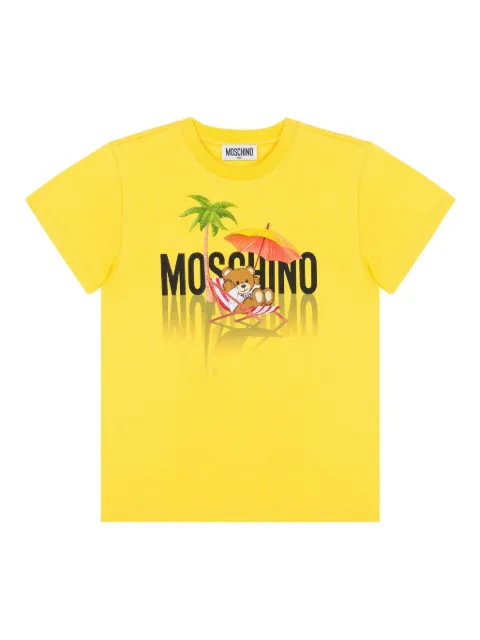 Moschino Kids playera con logo estampado