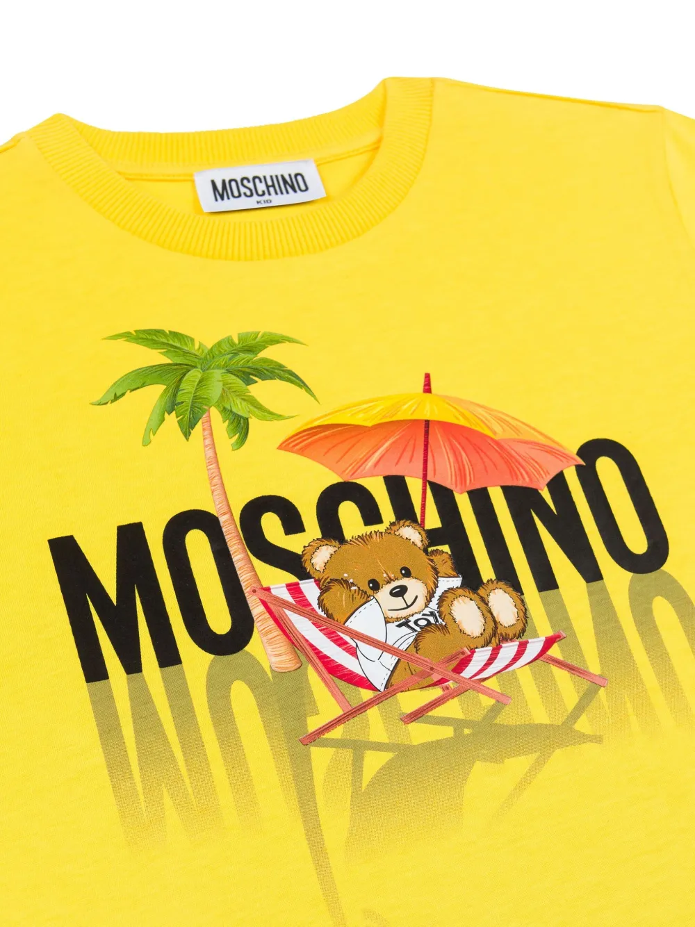Moschino Kids T-shirt met logoprint Geel