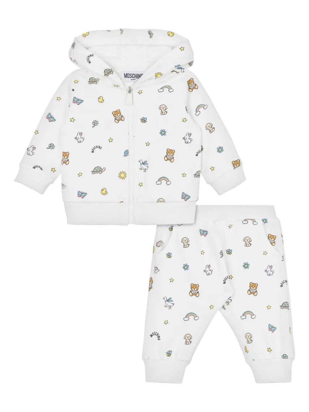 Moschino Kids Trainingspak met teddybeerprint Wit