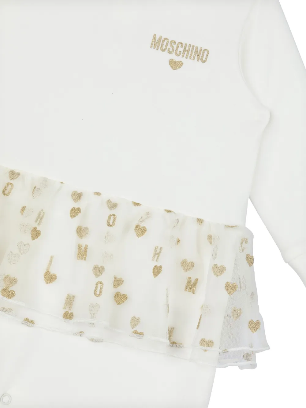 Moschino Kids Babypakje met geborduurd logo Wit