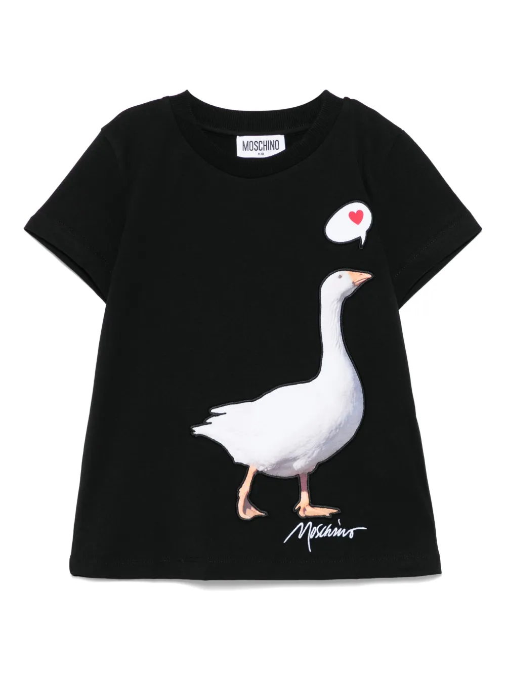 Moschino Kids エンブロイダリーTシャツ - ブラック Moschino Kids エンブロイダリーTシャツ - ブラック