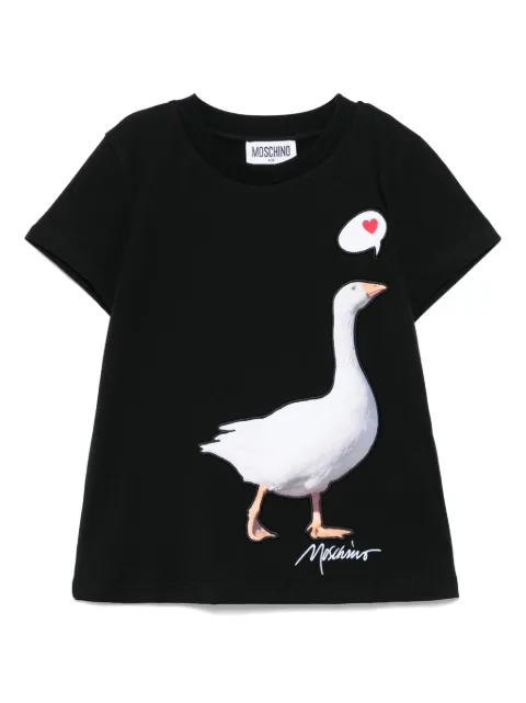 Moschino Kids goose-embroidered T-shirt