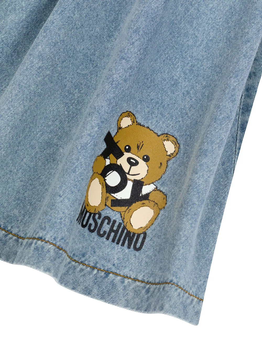 Moschino Kids Geplooide spijkerrok Blauw