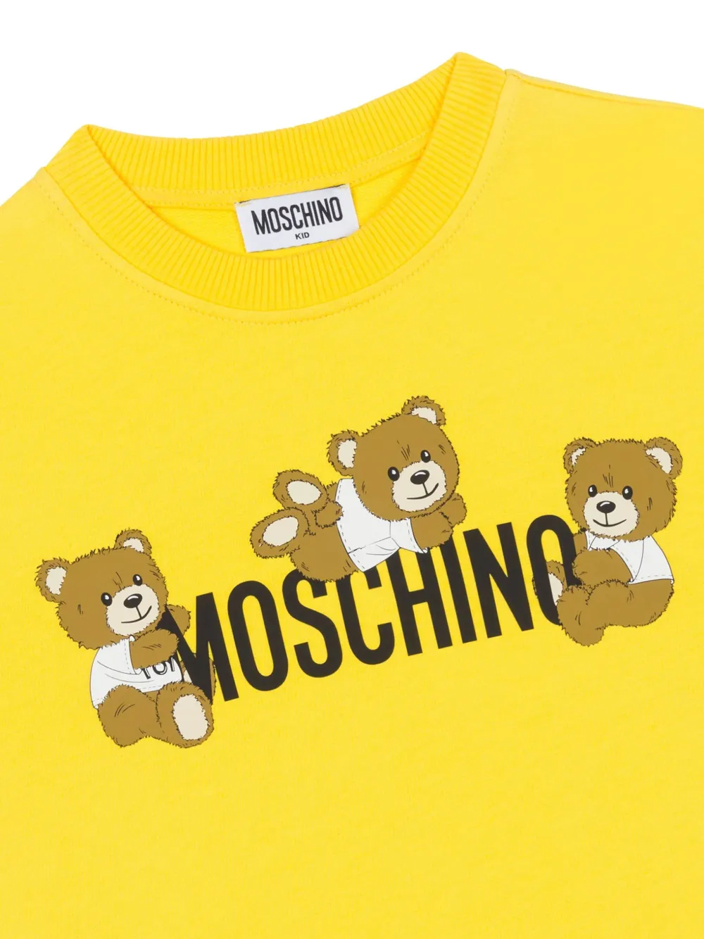 Moschino Kids Sweater met teddybeerprint Geel