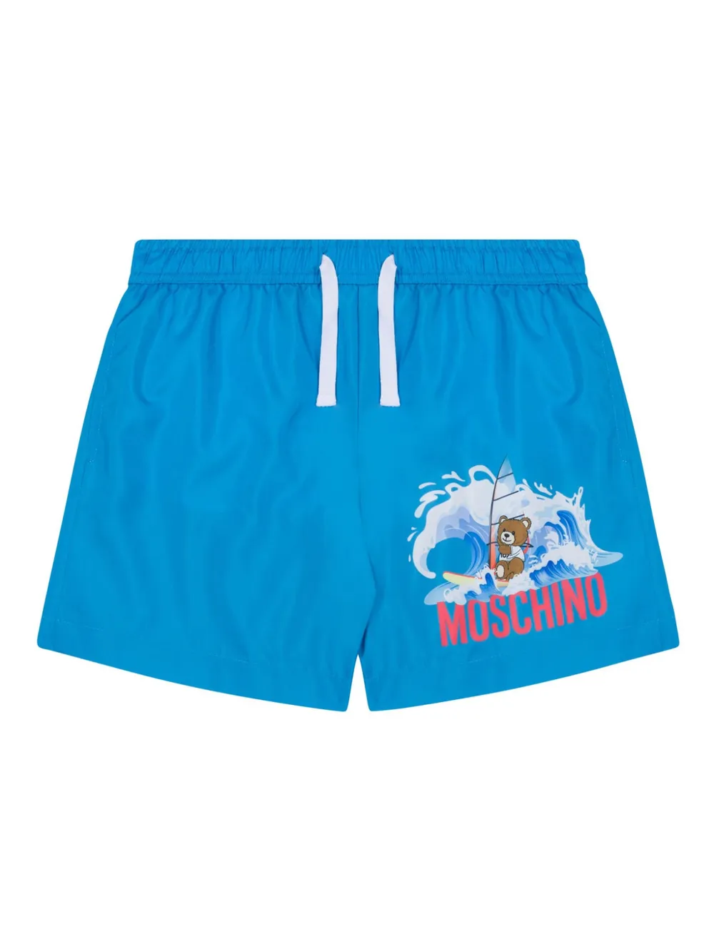 Moschino Kids Zwembroek met teddybeerprint Blauw