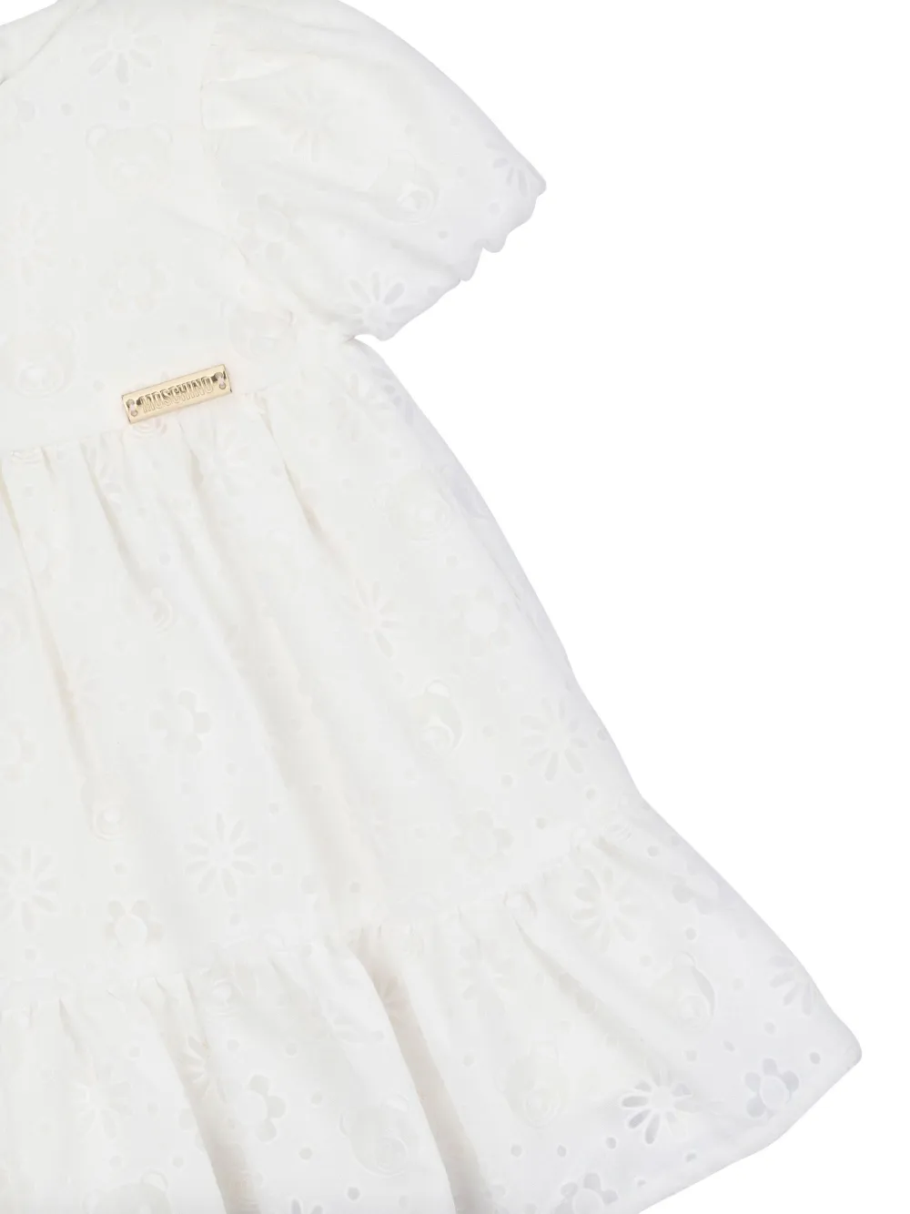 Moschino Kids Jurk met logoplakkaat Wit