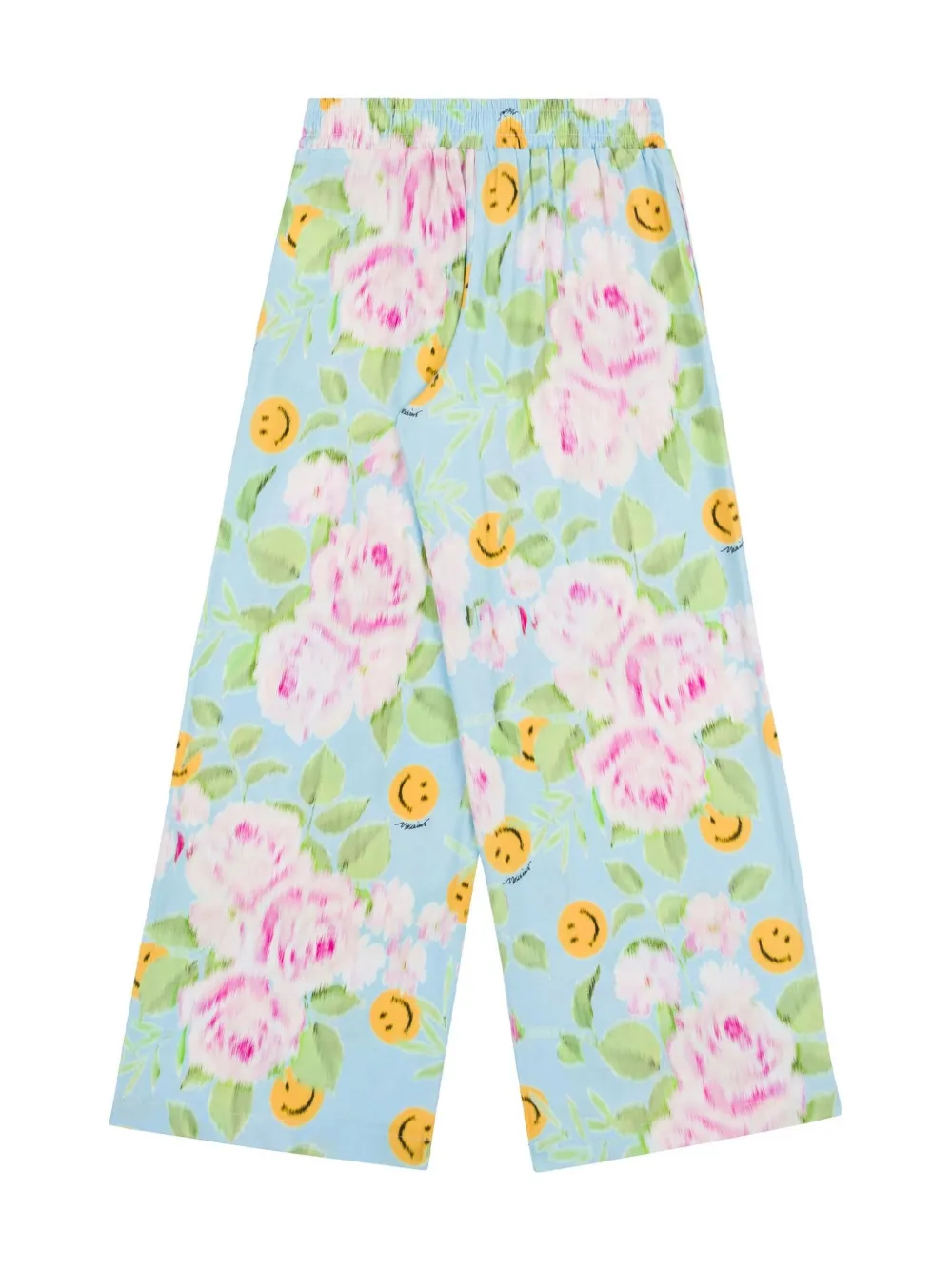 Moschino Kids Broek met bloemenprint - Blauw