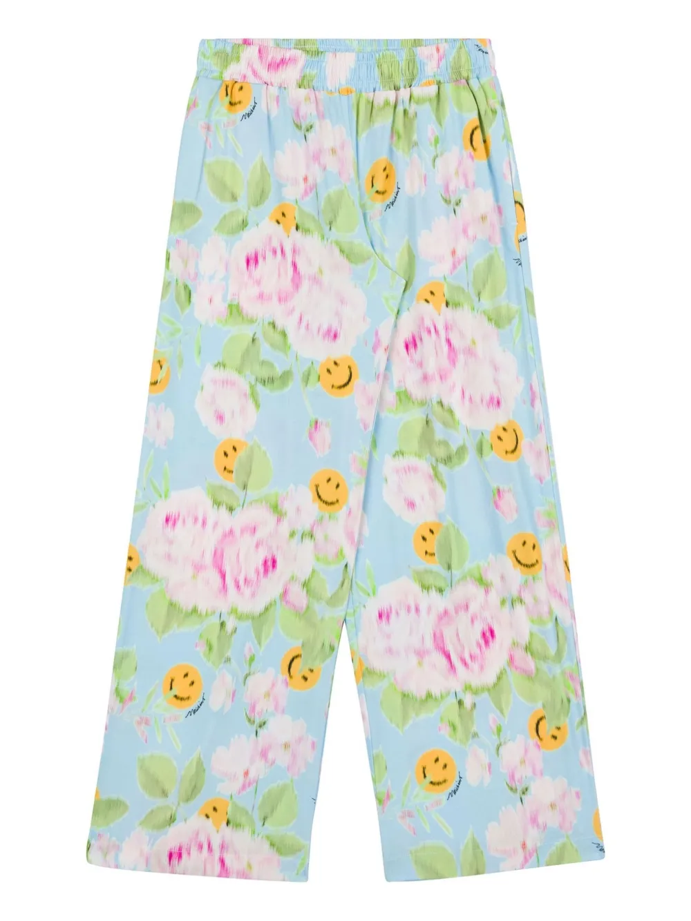 Moschino Kids Broek met bloe print Blauw