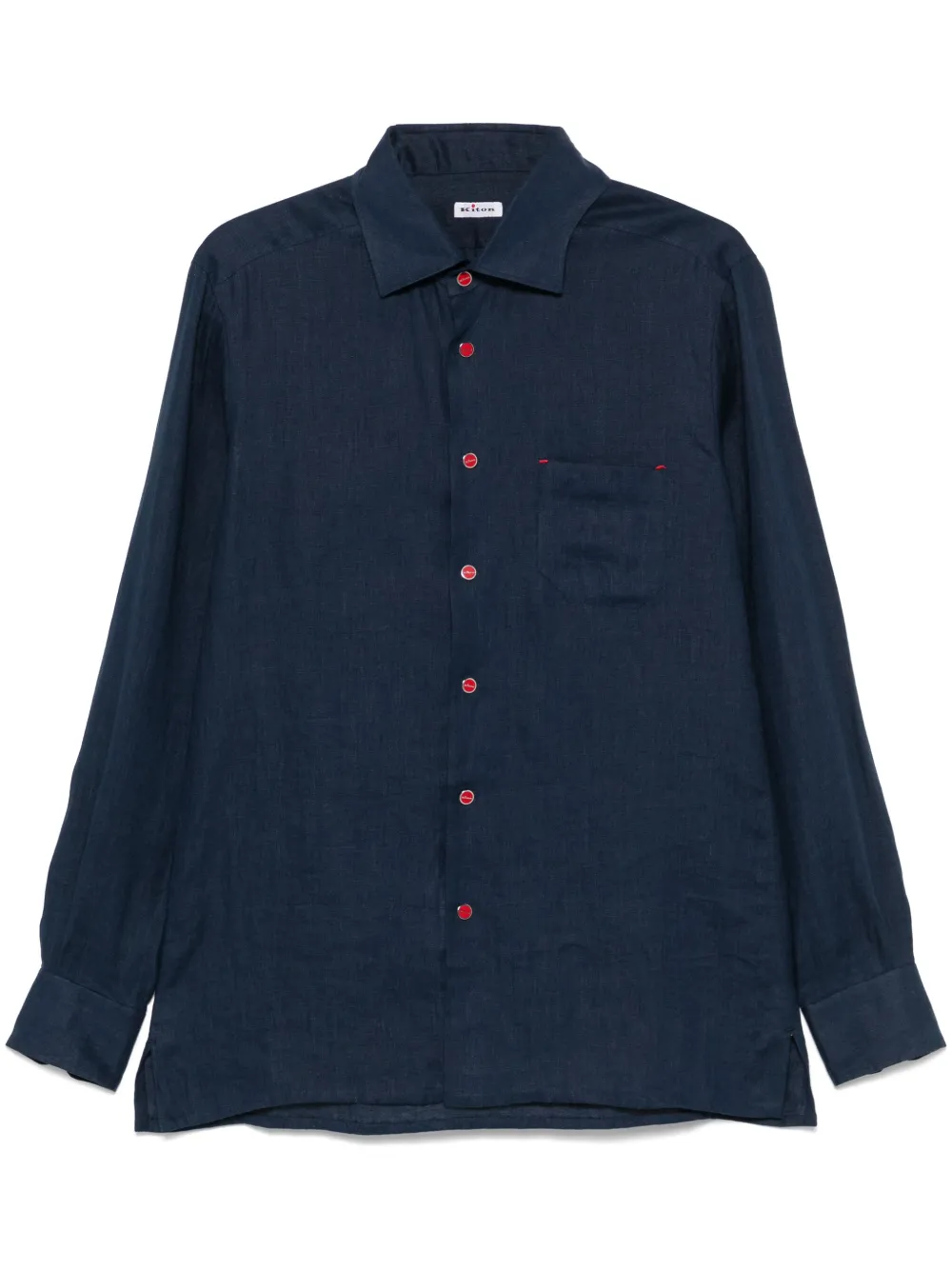 Kiton camisa de lino | azul | Image 1