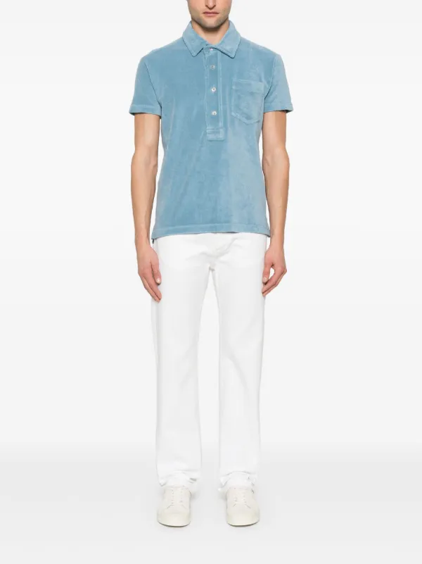 TOM FORD Towelling Polo Shirt | Blue | FARFETCH