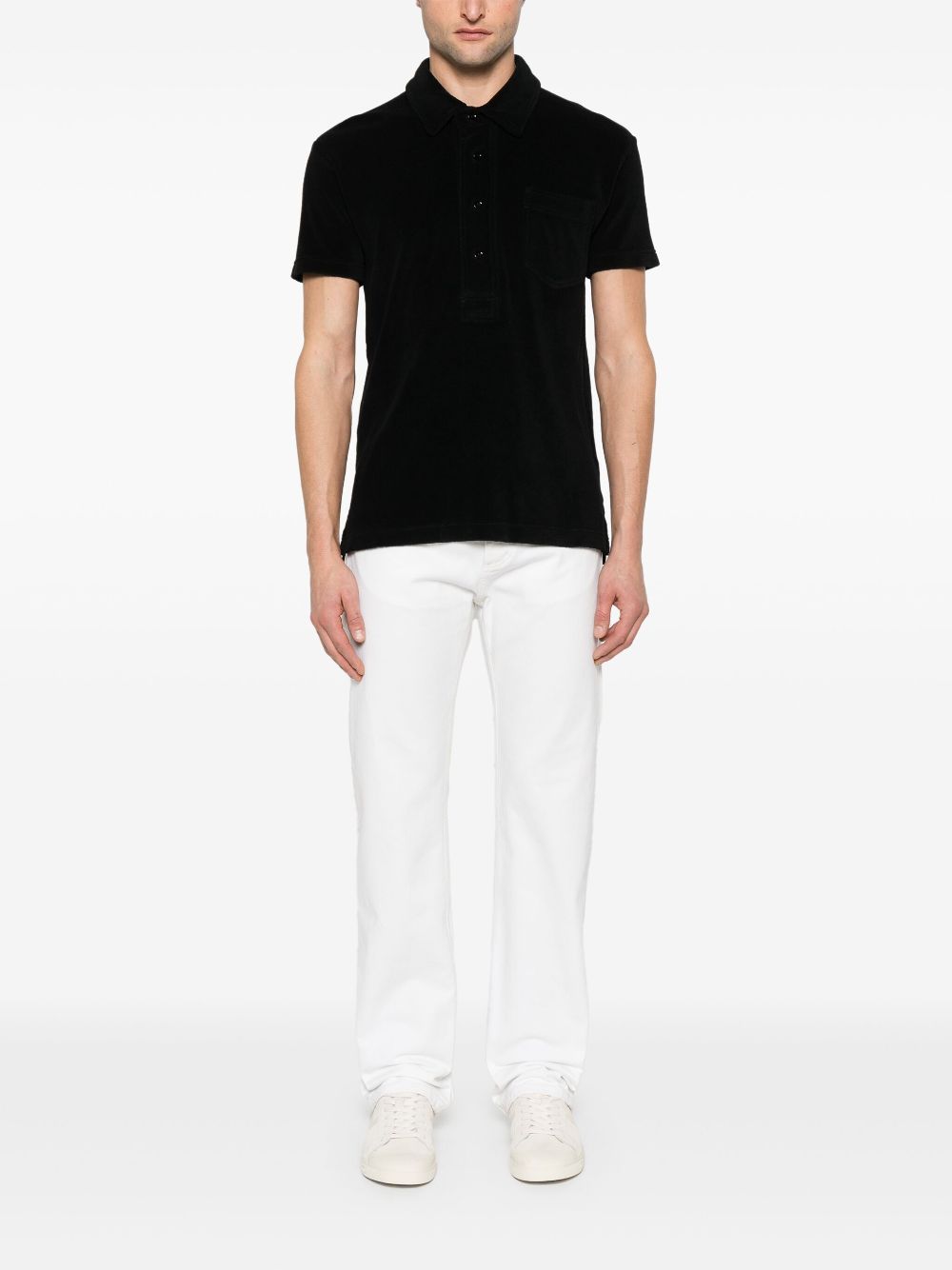 TOM FORD Poloshirt van badstof - Zwart