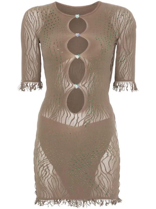 【関税込み】Poster Girl ブラウン Miranda ミニドレス POSTER GIRL Miranda Mini Dress | Brown | FARFETCH BN