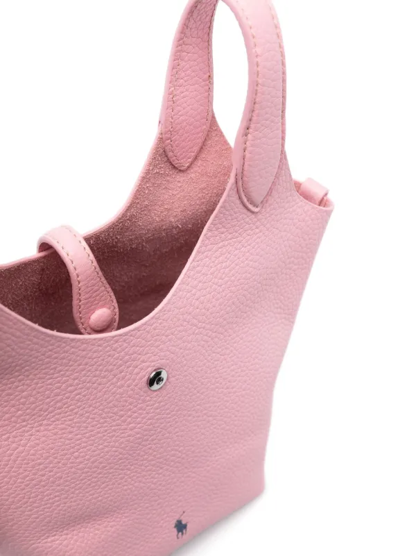 POLO RALPH LAUREN / POLO PLAY SMALL LEATHER TOTE PINK/レザー/PNK Polo Ralph Lauren Small Polo Play Tote Bag | Pink | FARFETCH
