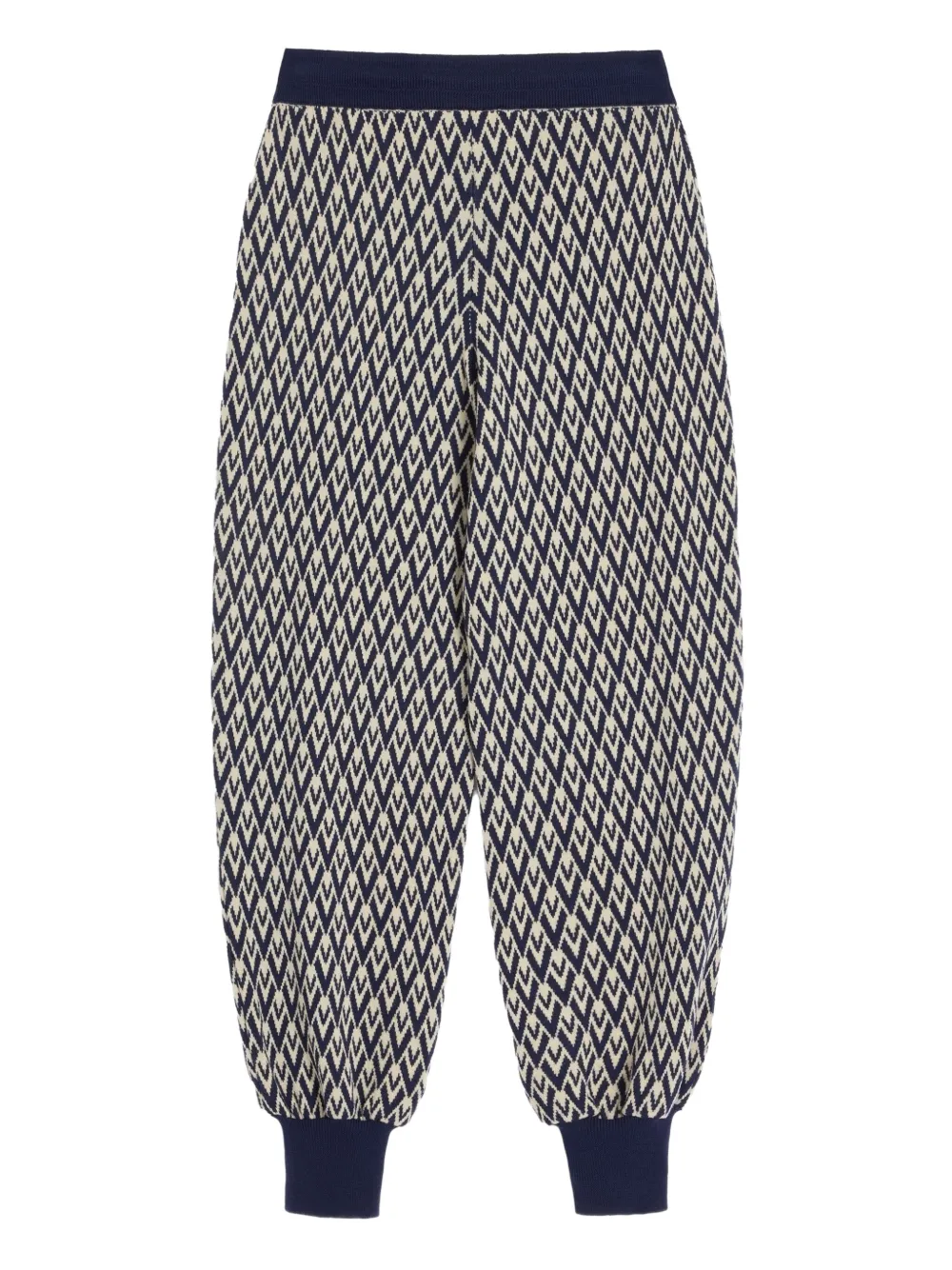 Valentino Garavani Toute La V gebreide broek met jacquard Blauw