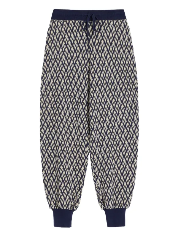 Valentino Garavani Toute La V Jacquard Knit Trousers | Blue Valentino Garavani Toute La V Jacquard Knit Trousers | Blue