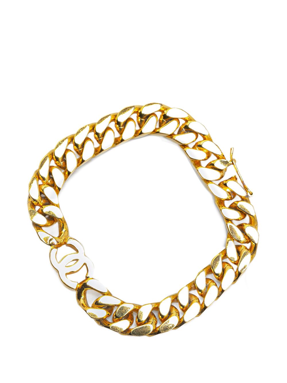 CHANEL Pre-Owned 1900s vergulde CC schakelarmband - Goud