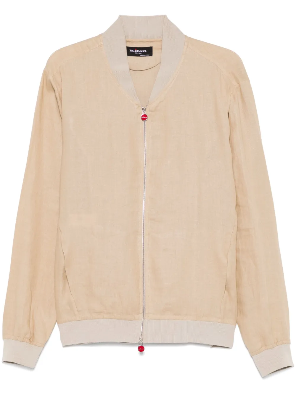Kiton Linnen bomberjack Beige