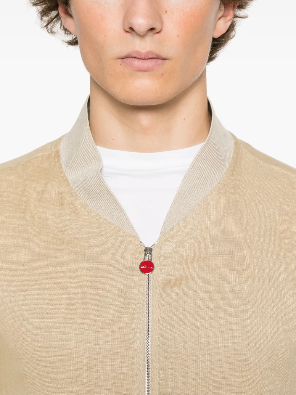 Kiton Linnen bomberjack Beige