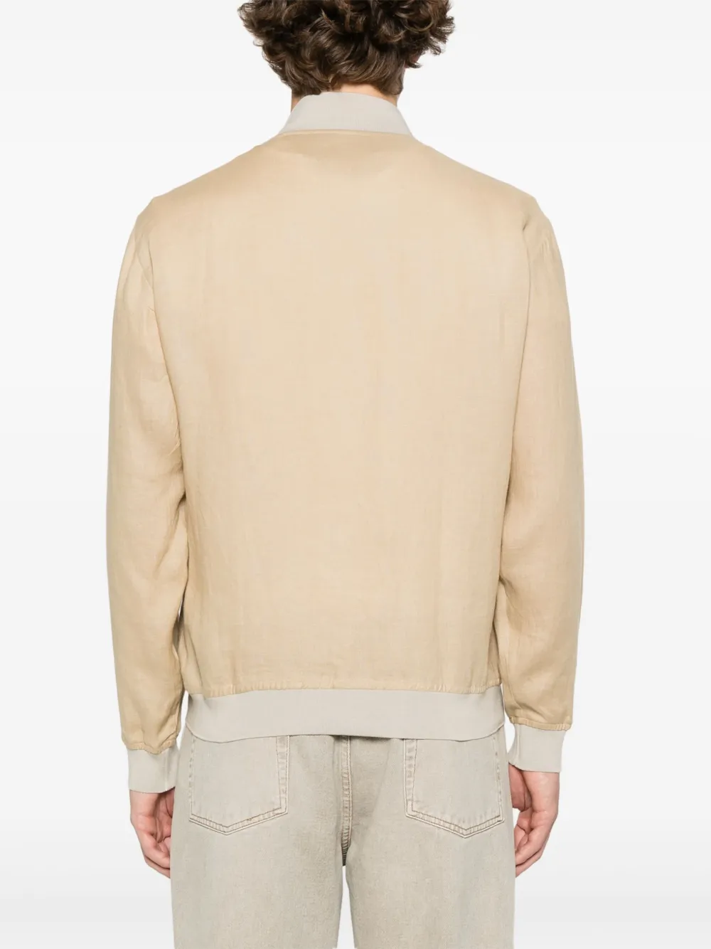 Kiton Linnen bomberjack Beige