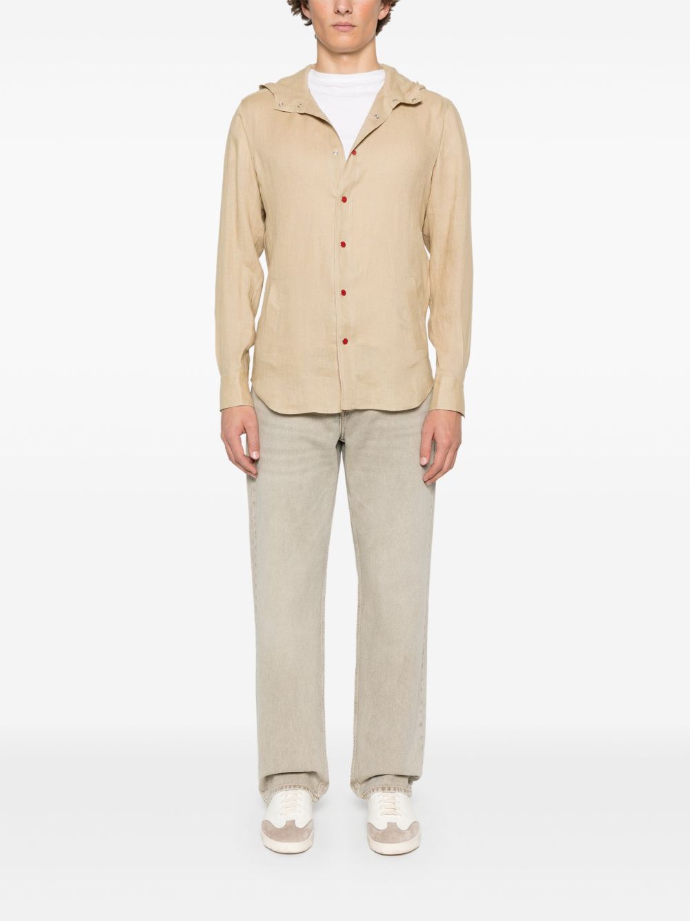 Kiton Overhemd met capuchon - Beige