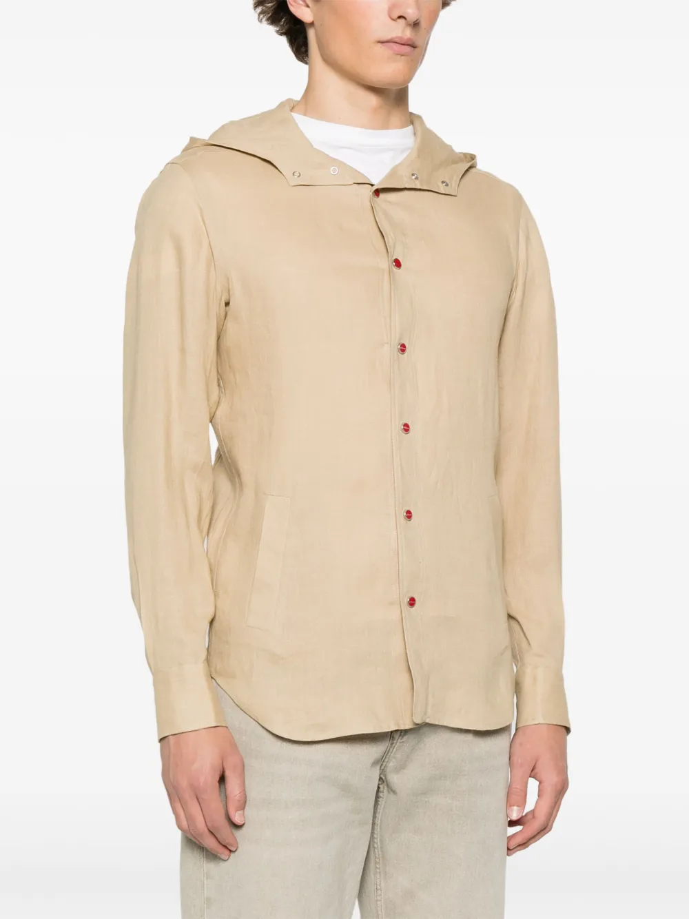 Kiton Overhemd met capuchon Beige