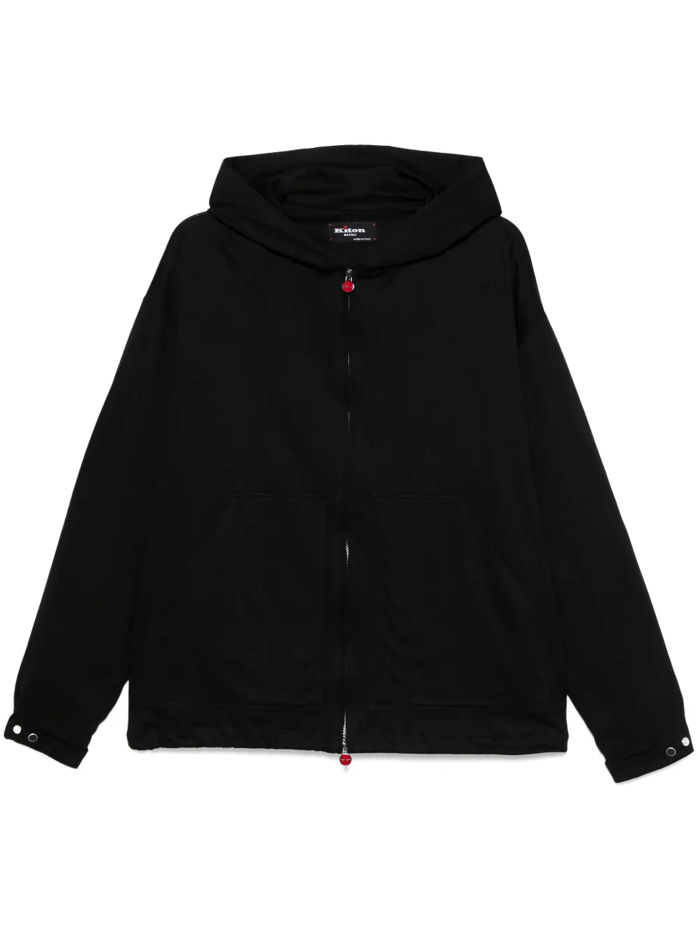 Kiton Hoodie met rits Zwart