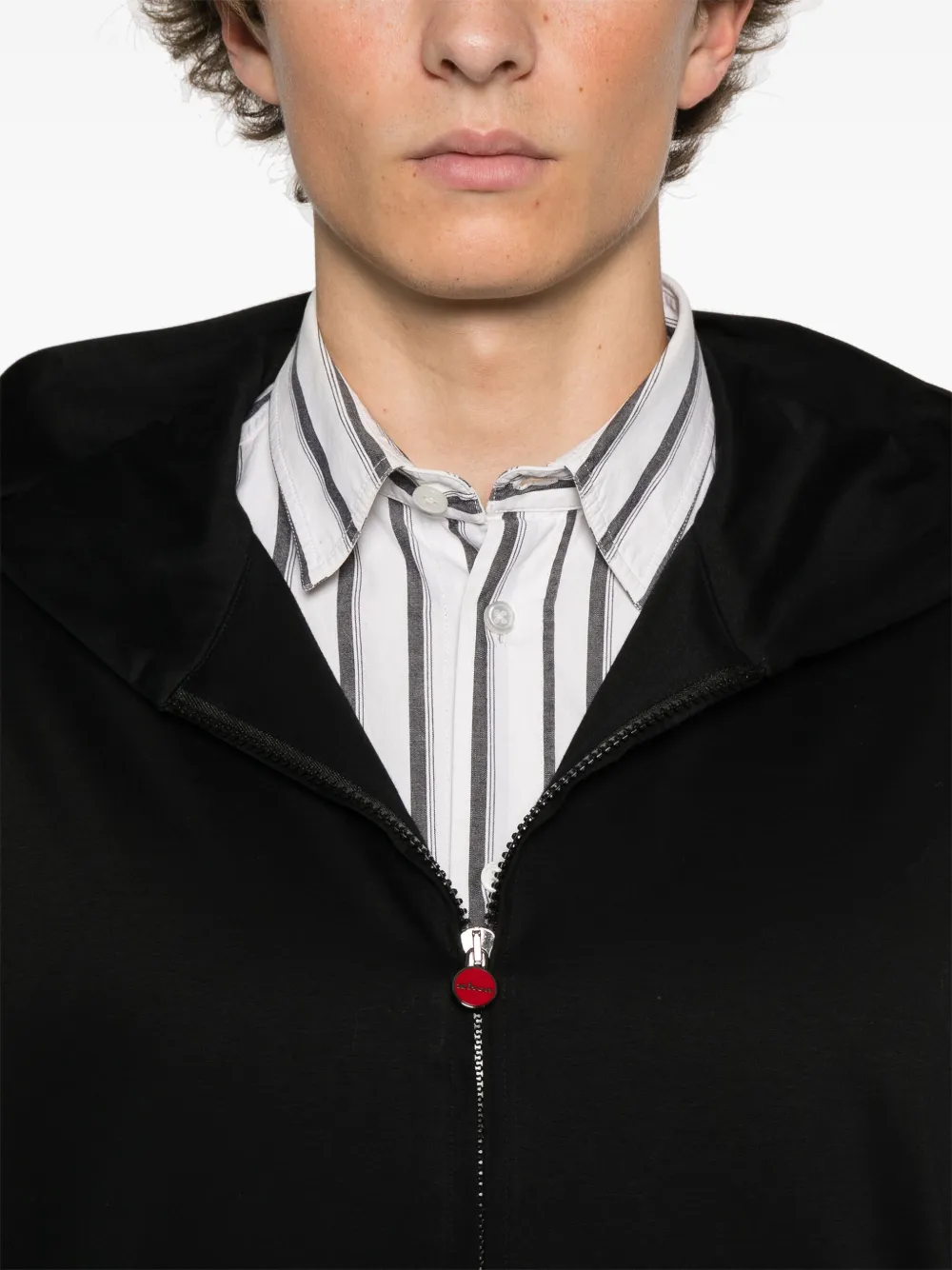Kiton Hoodie met rits Zwart