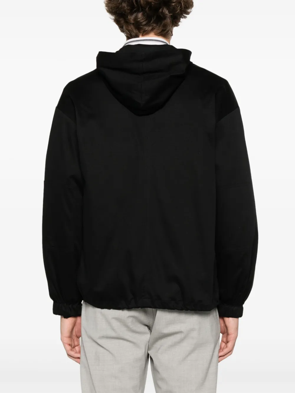 Kiton Hoodie met rits Zwart