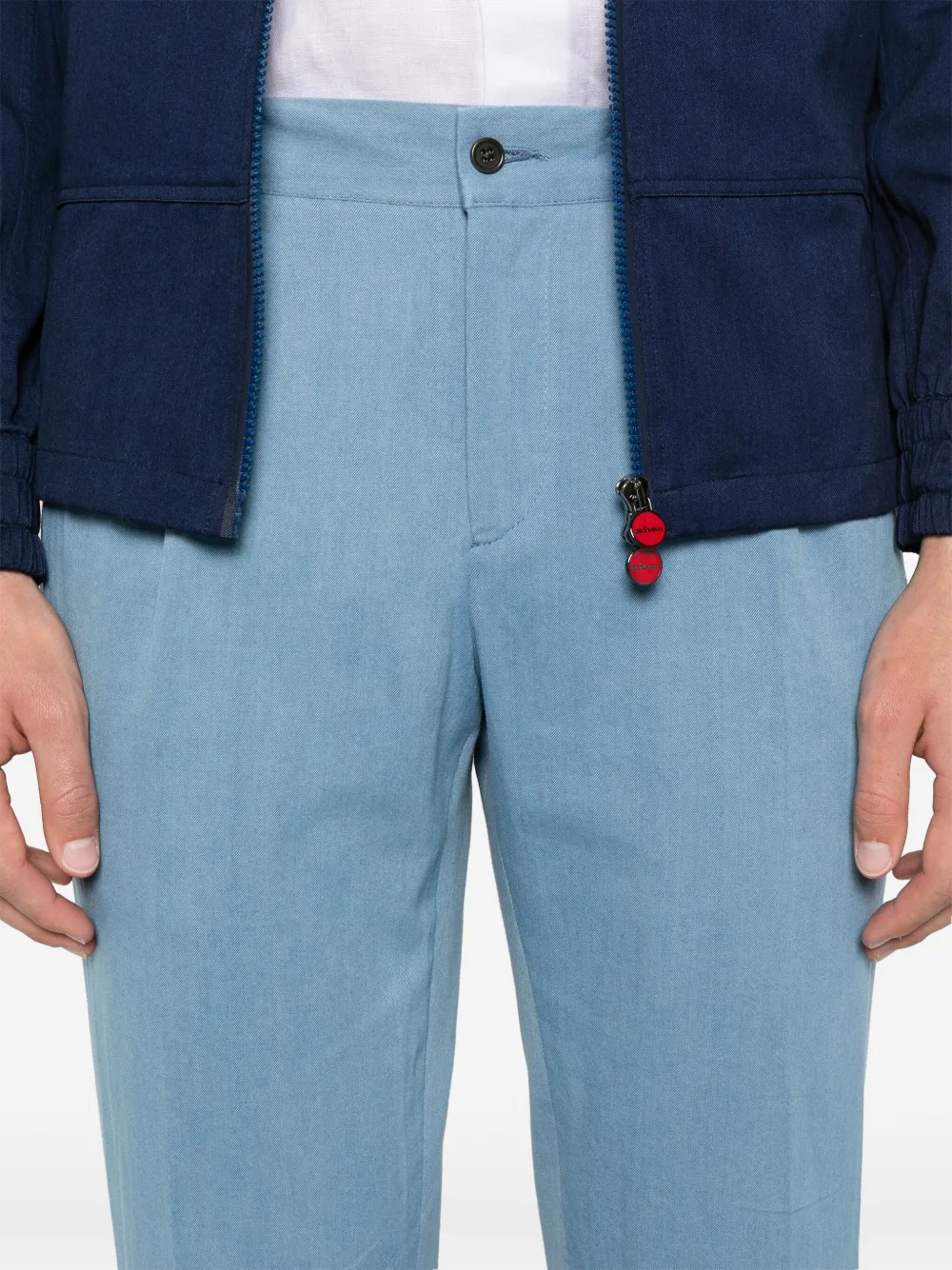 Kiton Broek met trekkoord Blauw