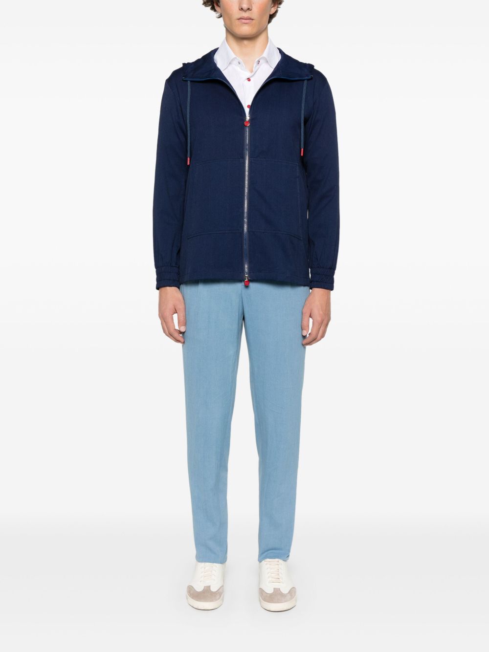 Kiton Jack met capuchon - Blauw