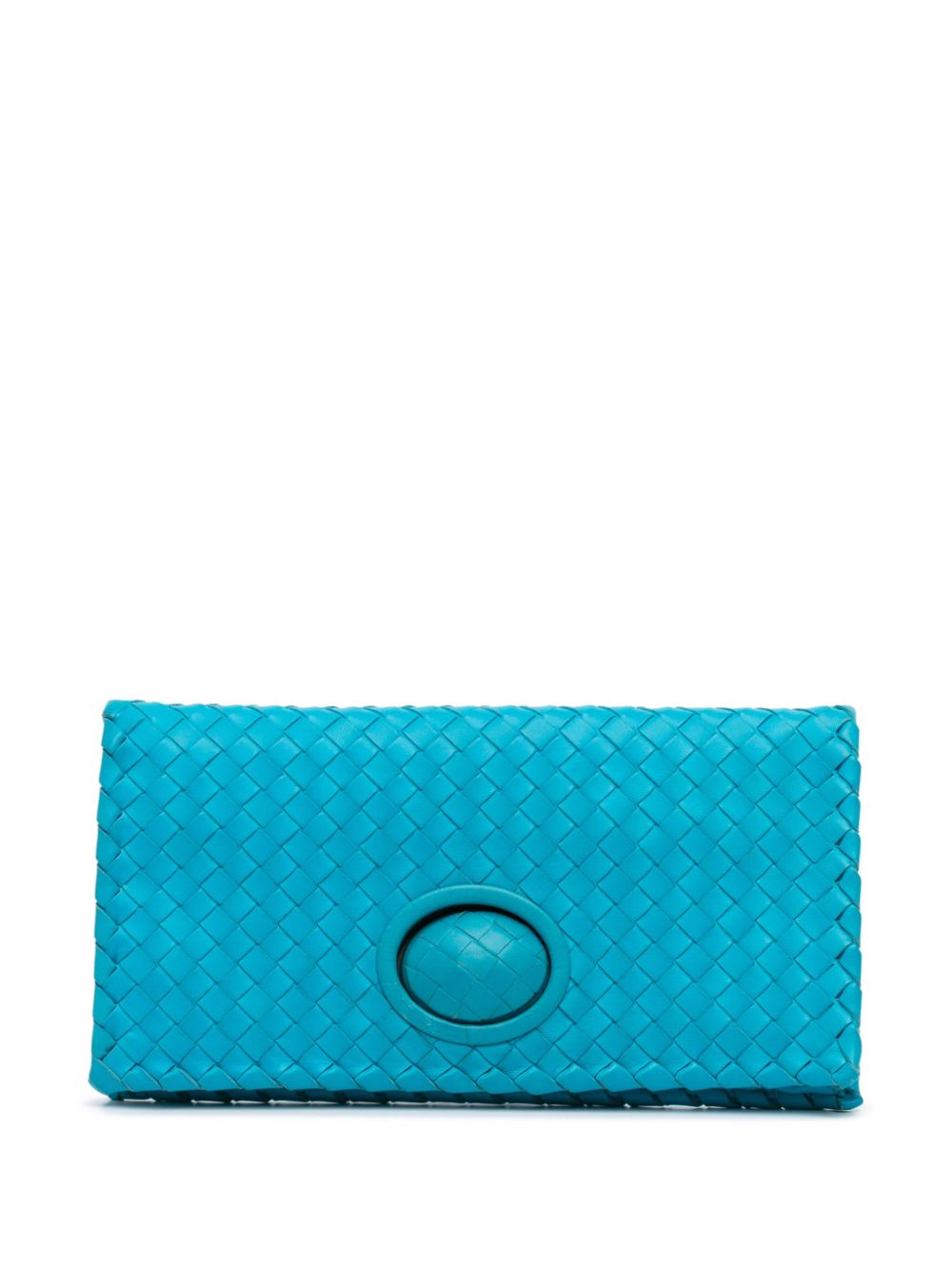 Bottega Veneta Pre-Owned 2012-2024 Nappa Intrecciato Flap clutch bag - Blue