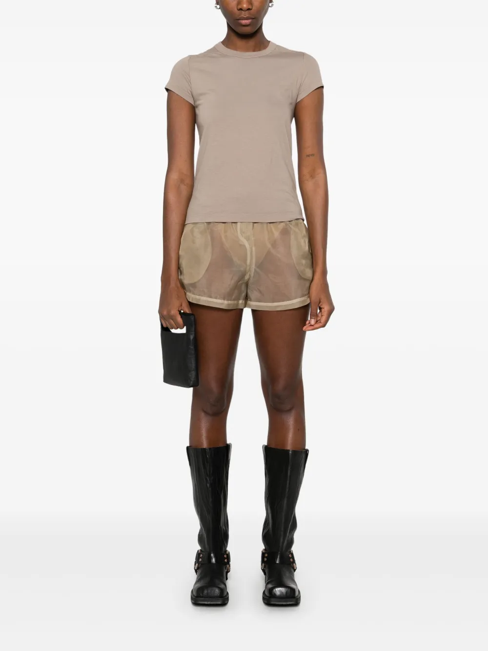 Rick Owens Cropped T-shirt - Beige