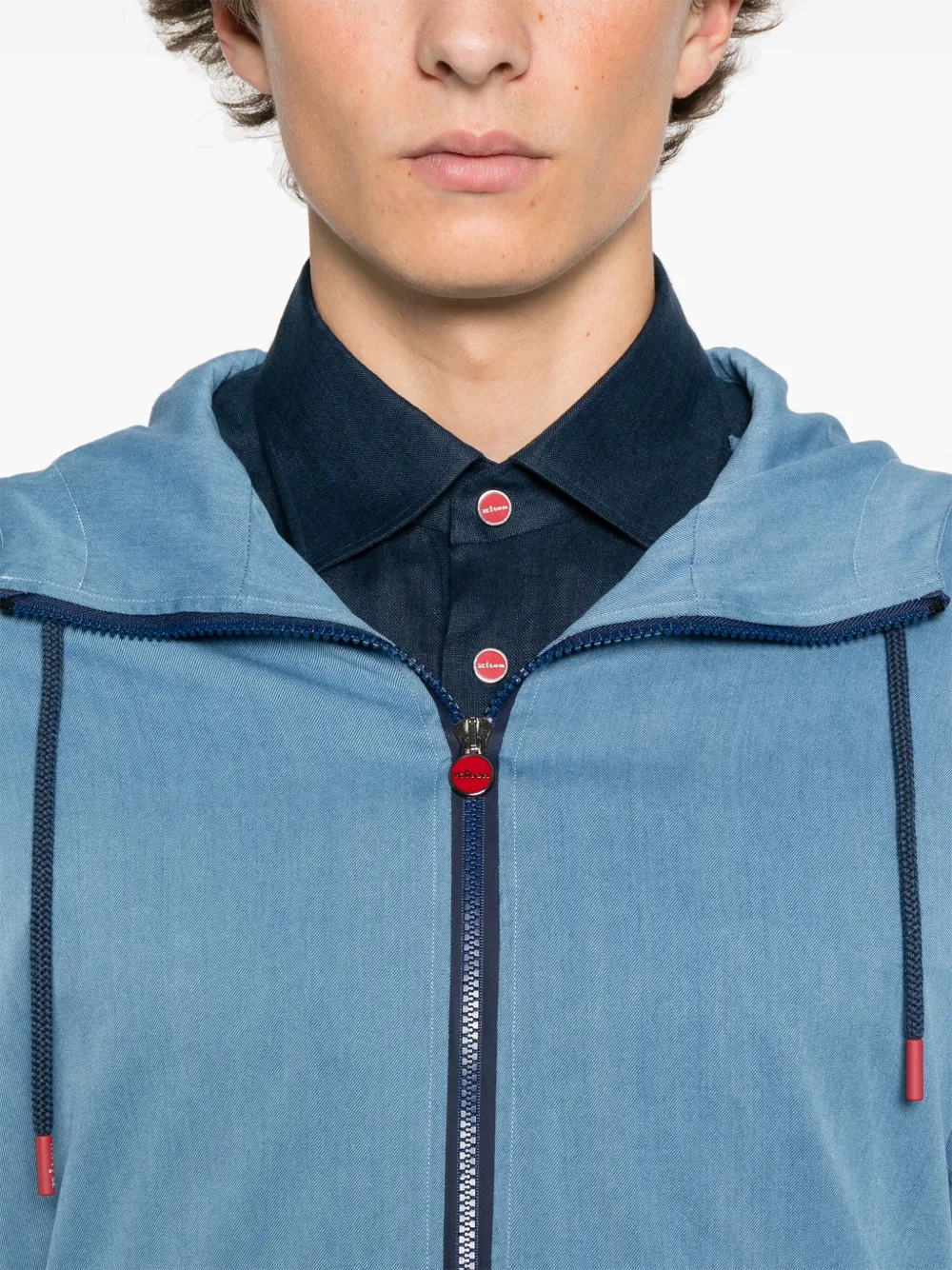 Kiton Jack met capuchon Blauw