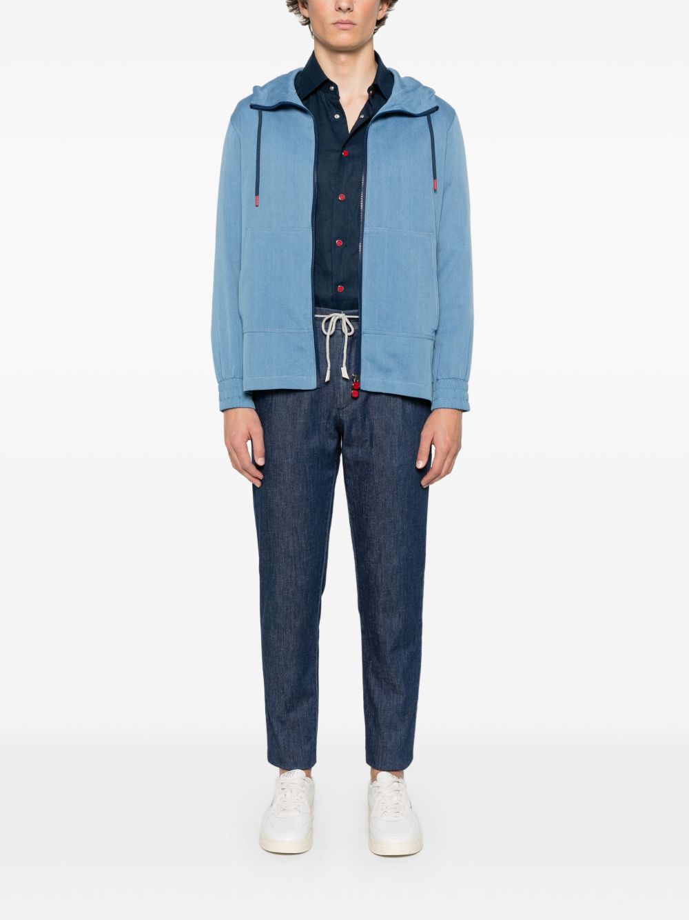 Kiton Jack met capuchon - Blauw