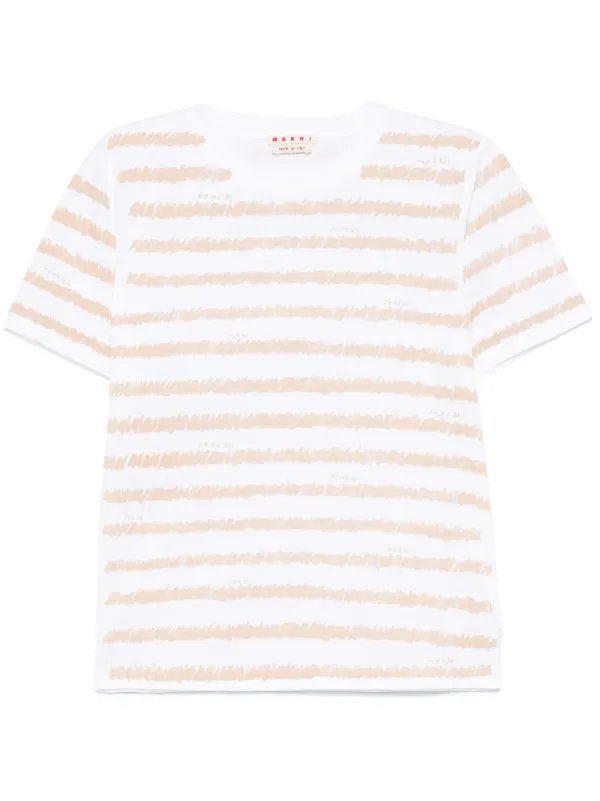 Marni Scribble ストライプ Tシャツ | ホワイト | FARFETCH JP