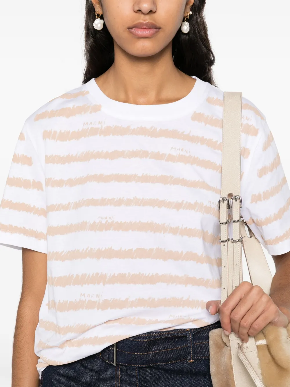 Marni Gestreept T-shirt Wit
