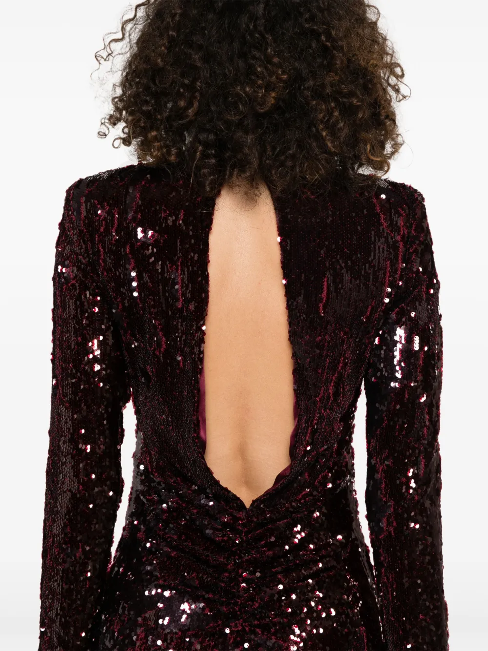 Rotate Birger Christensen Sequin-embellished Maxi Dress In Red