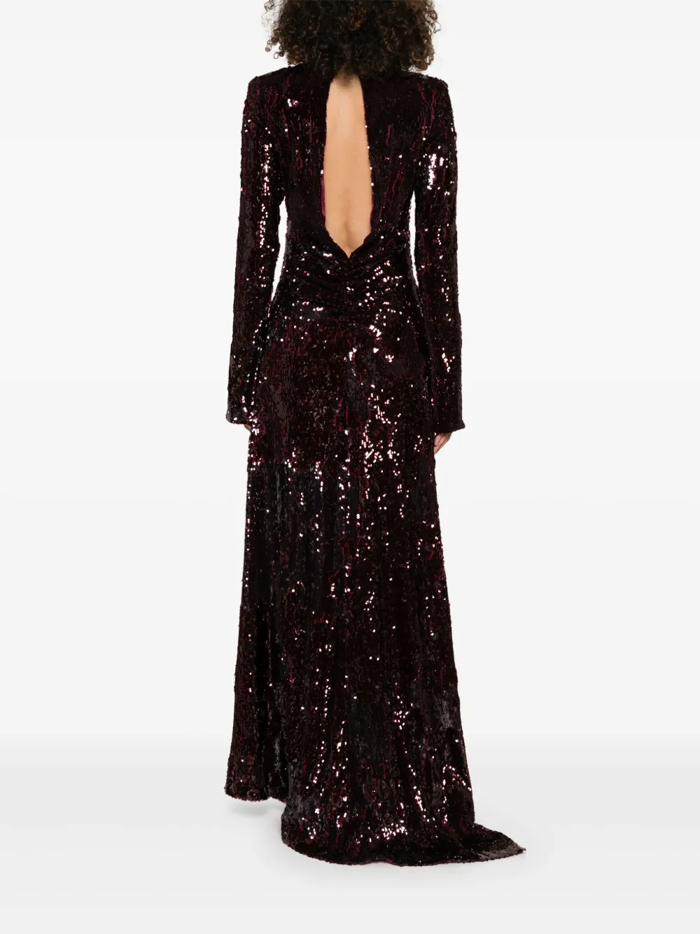 Rotate Birger Christensen Sequin-embellished Maxi Dress In Red