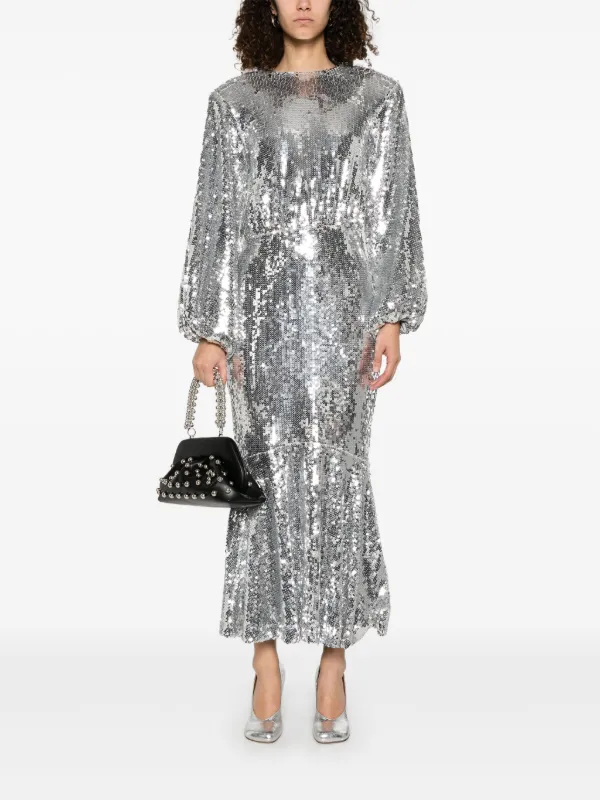関税込【Rotate】Sequined maxi dress ROTATE BIRGER CHRISTENSEN Sequined Maxi Dress | Silver
