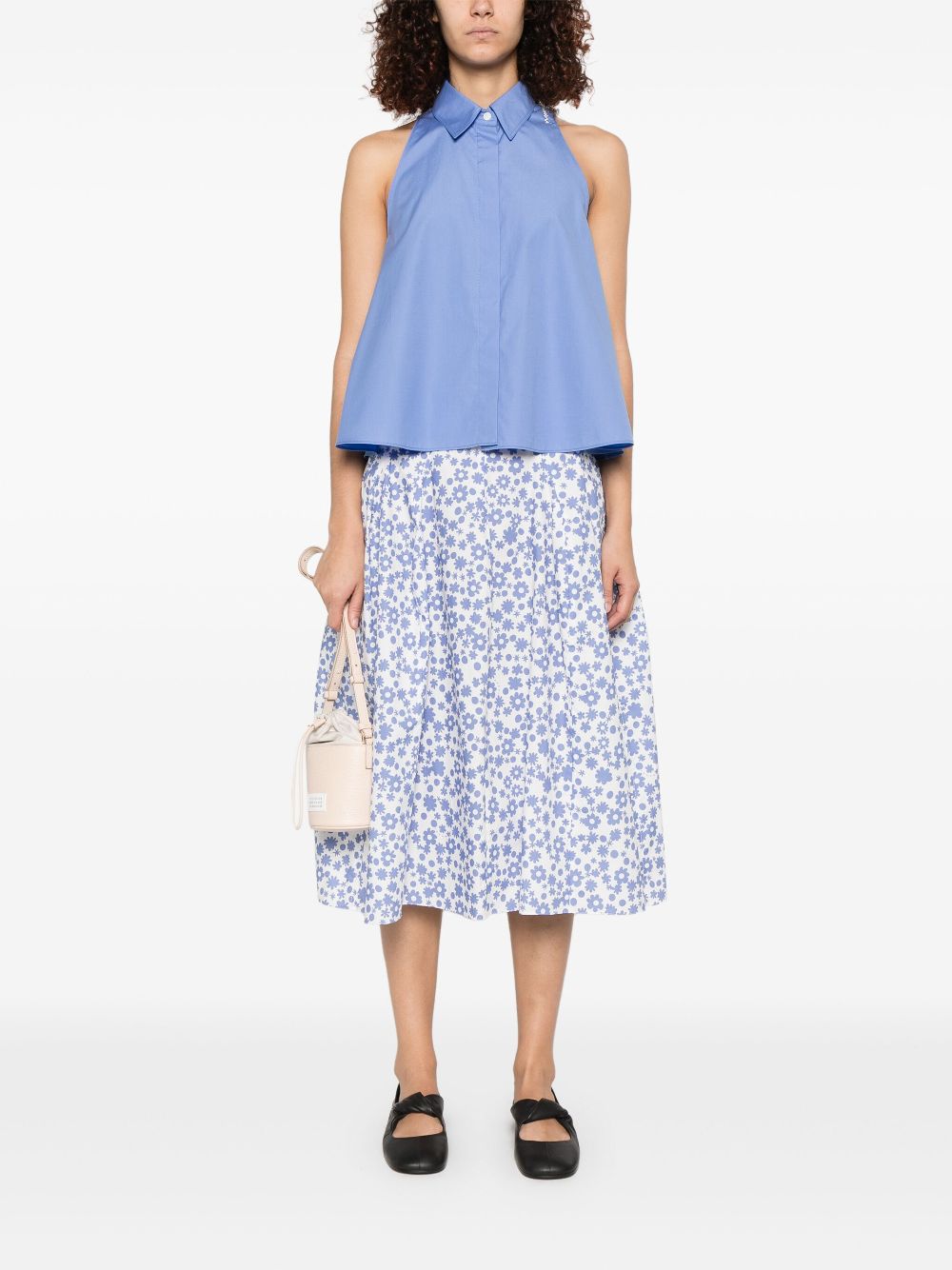 Marni poplin midi skirt - White