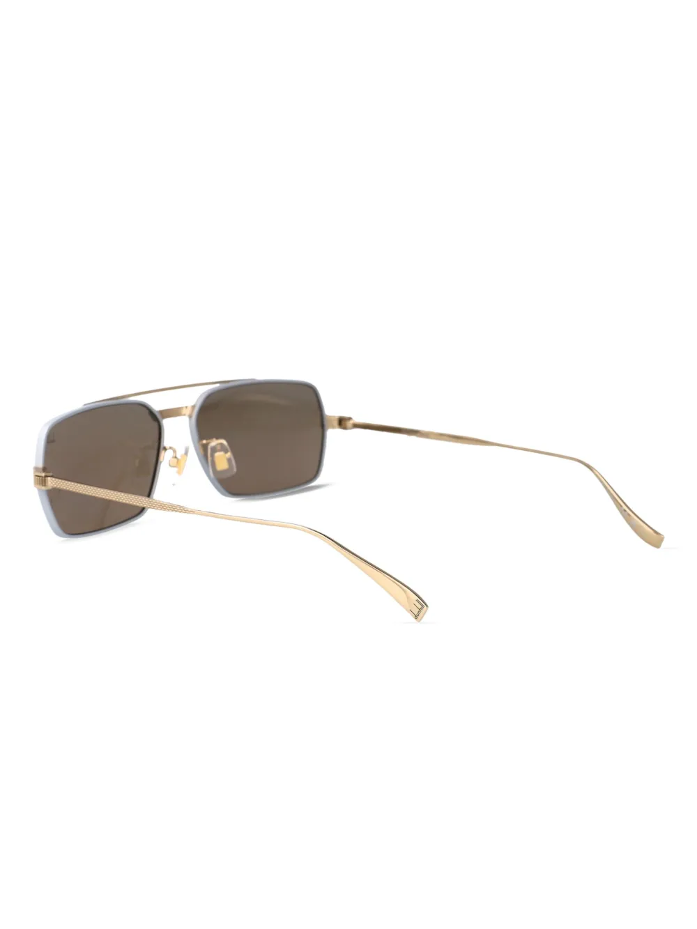 Shop Dunhill Rollagas Sunglasses In Gold