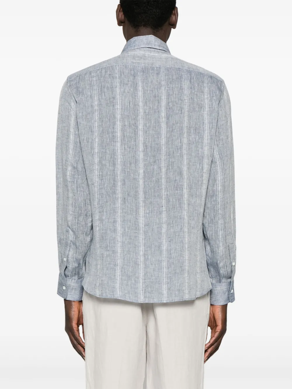 Brunello Cucinelli Overhemd met slub-textuur Blauw