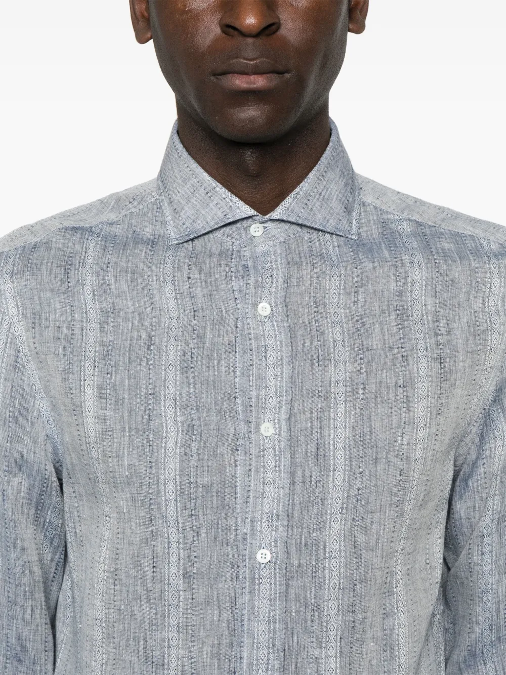 Brunello Cucinelli Overhemd met slub-textuur Blauw