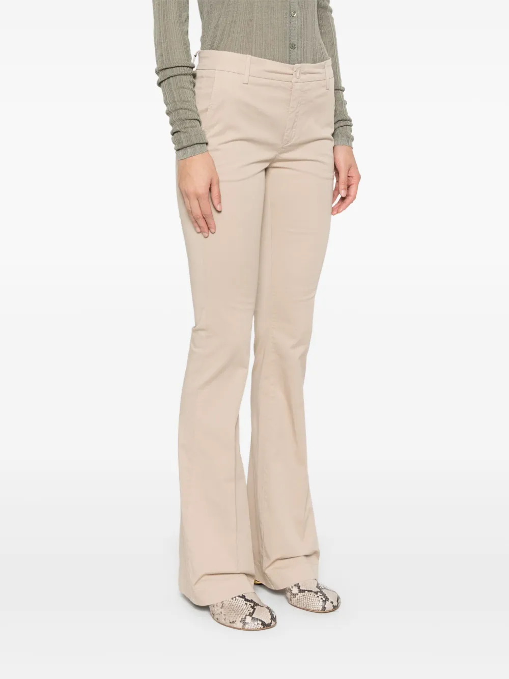 TWINSET Flared broek Beige