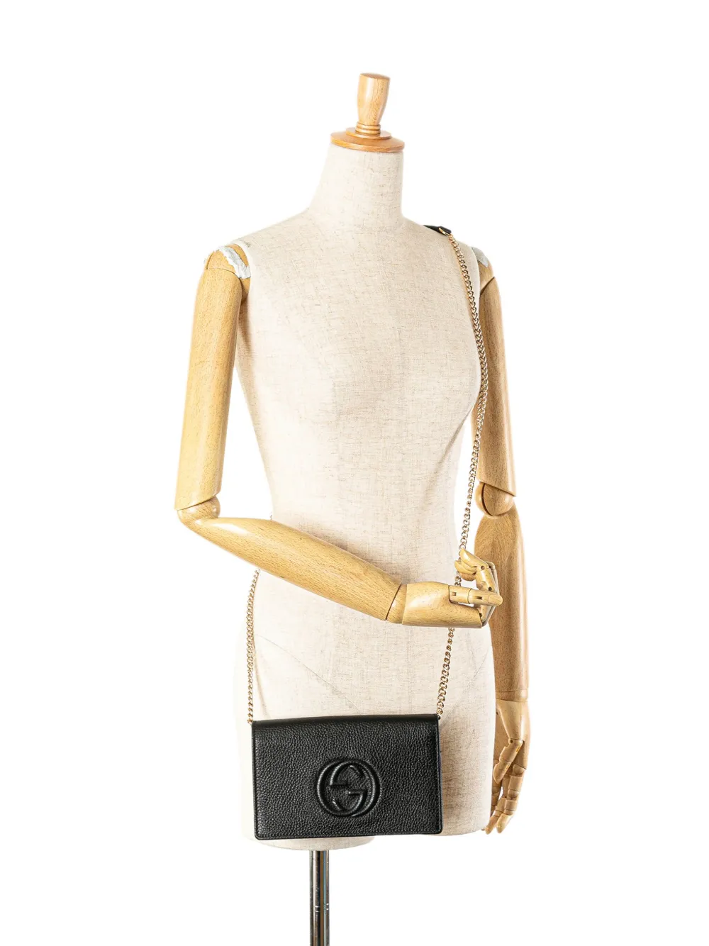 Gucci Pre-Owned 2016-2024 Leather Soho Wallet on Chain crossbody bag - Zwart