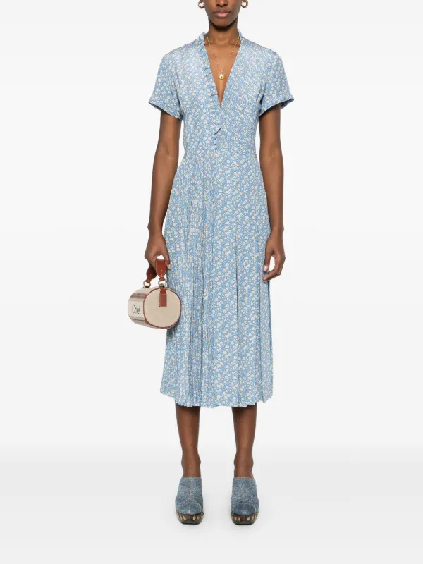 Ermanno Scervino floral-print Midi Dress | Blue | FARFETCH JO
