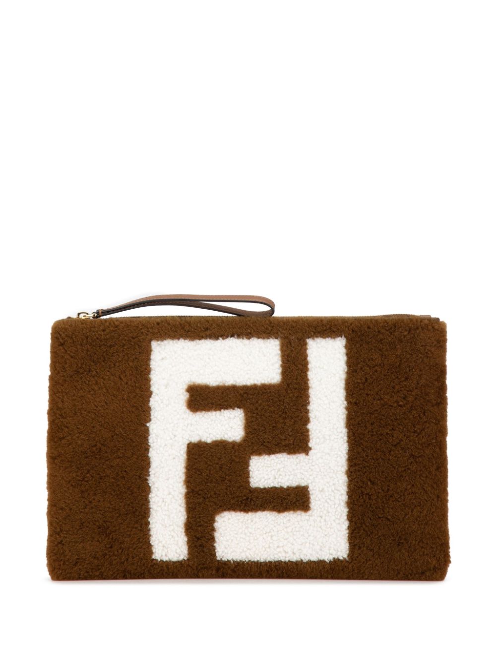 2022 Shearling FF Flat Pouch clutch bag