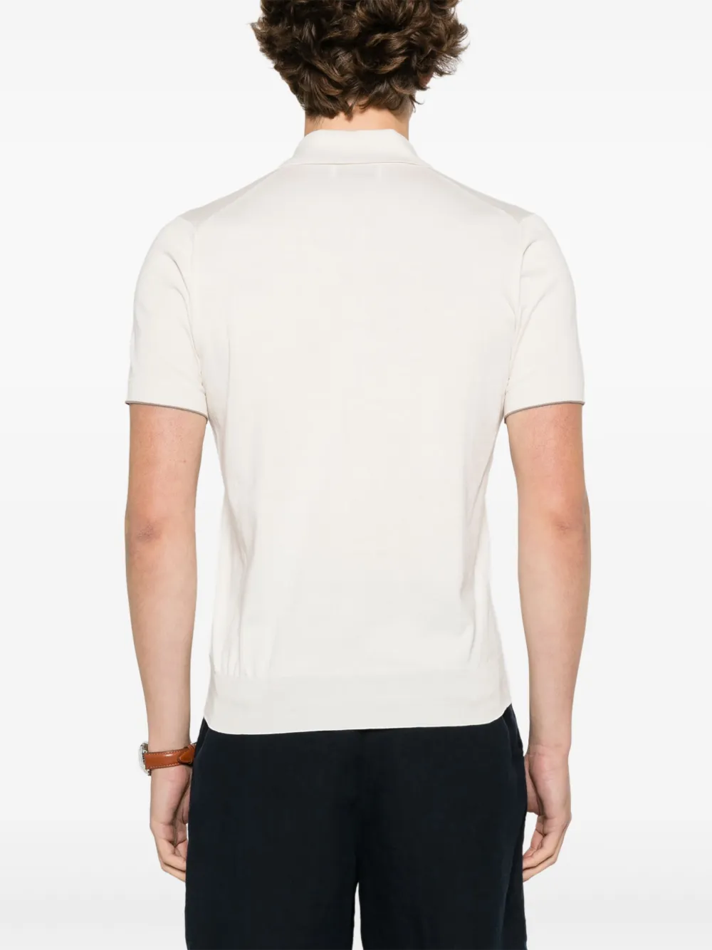 Brunello Cucinelli Poloshirt met gemêleerd effect Grijs