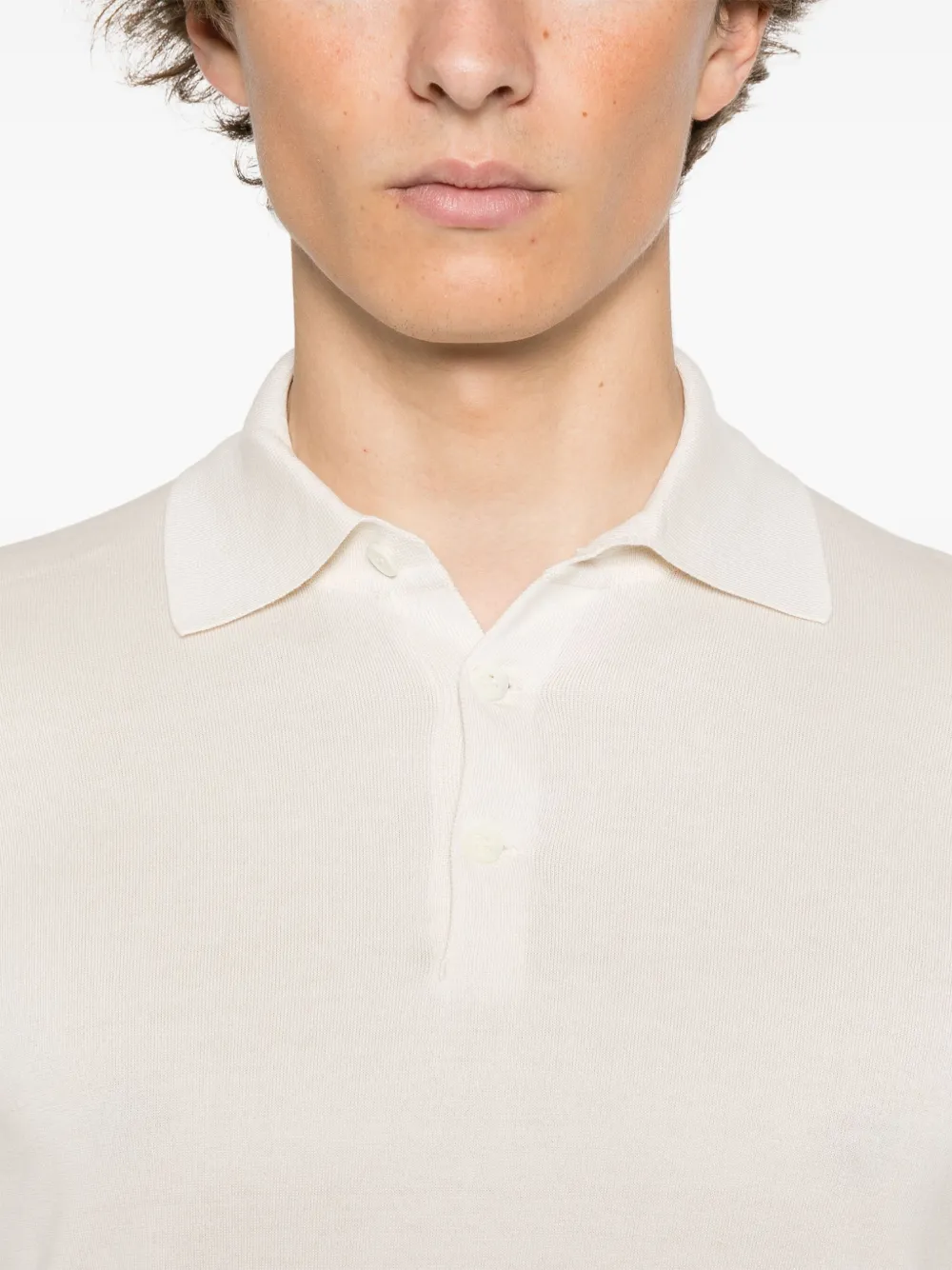 Brunello Cucinelli Poloshirt met gemêleerd effect Grijs