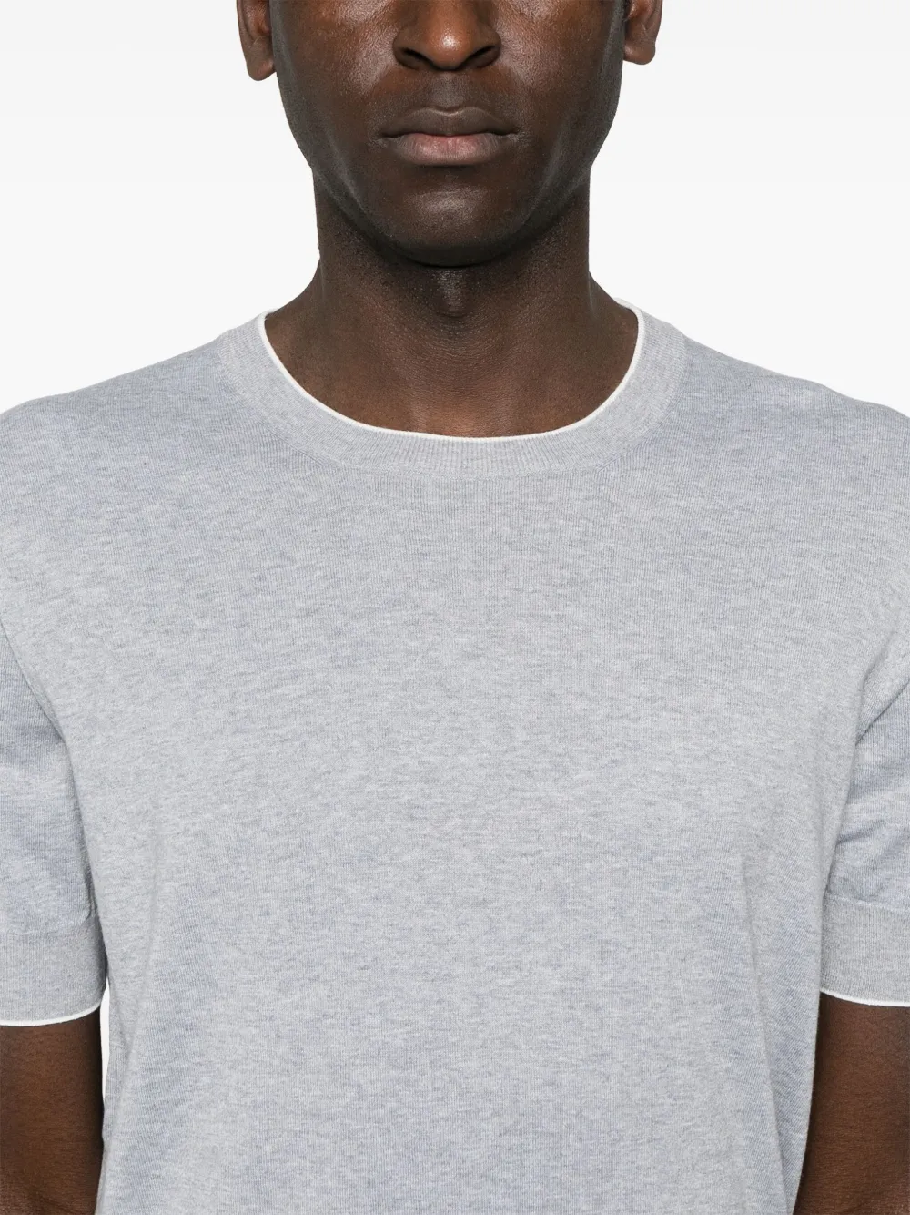 Brunello Cucinelli Fijngebreid T-shirt Grijs